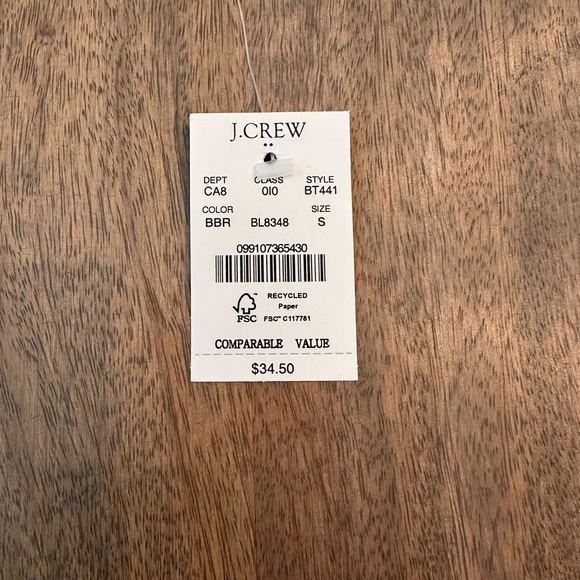 NEW J. Crew Factory Crewneck Cropped Baby Ribbed Tee (Size Small) - Picture 6 of 6